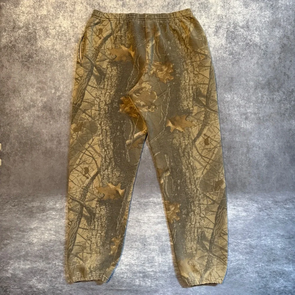 VTG Jerzees Realtree Hardwoods Camo Sweatpants Mens Large Elastic Waist Joggers